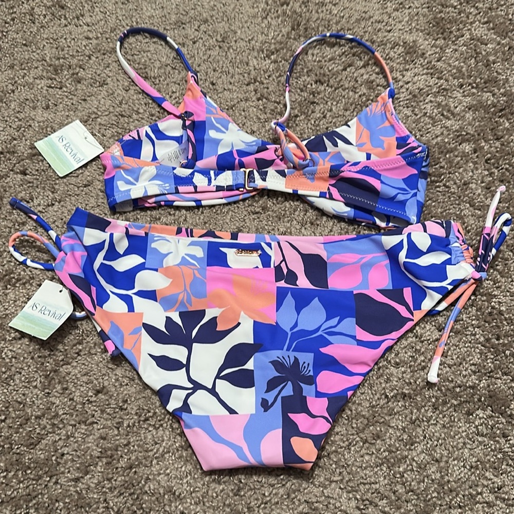 SOLD ON E B A Y Altar'd State Bikini Set S Tropical Floral Twist Front BNWT - Picture 4 of 11